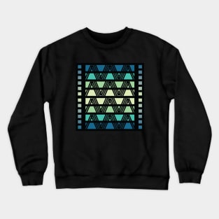 “Dimensional Wavelength” - V.3 Blue/Green - (Geometric Art) (Dimensions) - Doc Labs Crewneck Sweatshirt